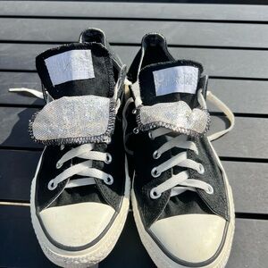 Black and White High-Top Sneakers